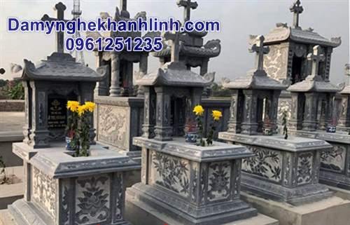 Mẫu mộ đẹp bằng đá mộ đá công giáo một mái