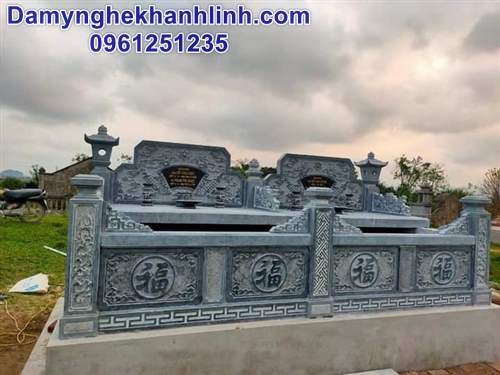 Mẫu mộ đôi bằng đá xanh đẹp 