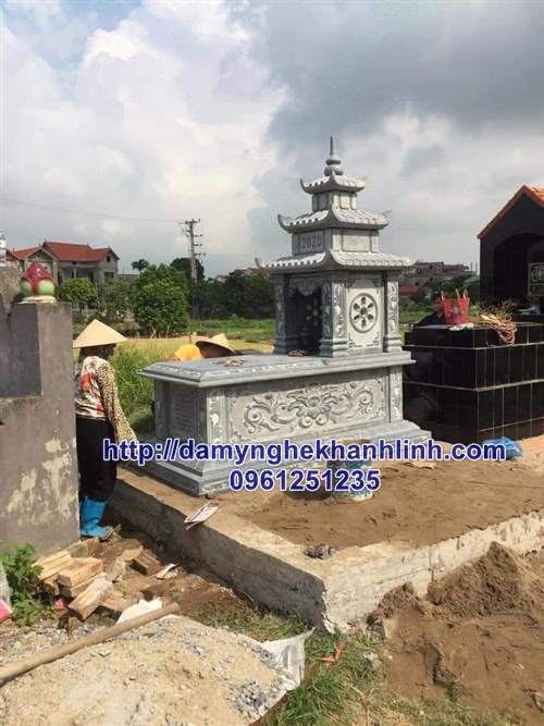Mộ đá ba mái đẹp hoa văn tinh tế bán trên toàn quốc