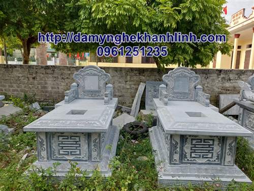 Mộ đá hậu bành hoa văn tinh tế 