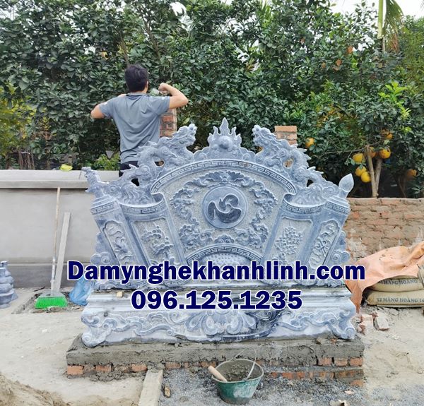 Chế tác cuốn thư đá hoa văn tinh xảo sắc nét