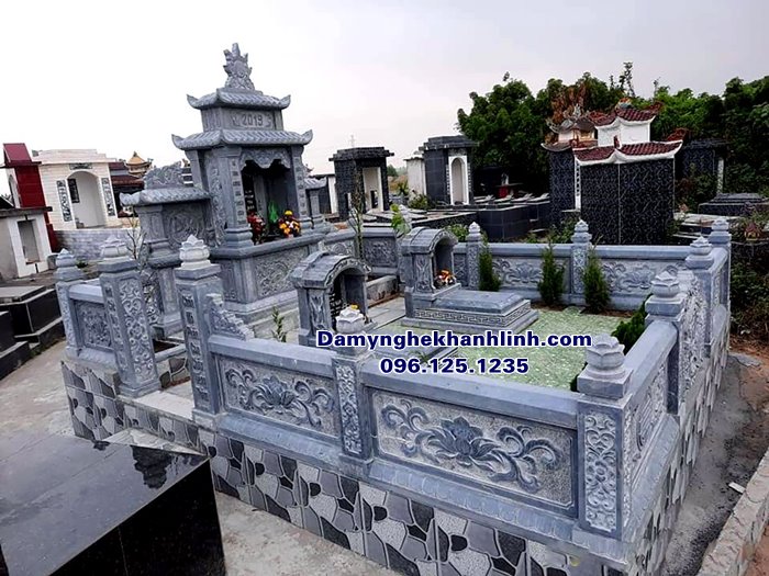 Mẫu khu lăng mộ đá dòng họ đẹp thích hợp diện tích nhỏ gon