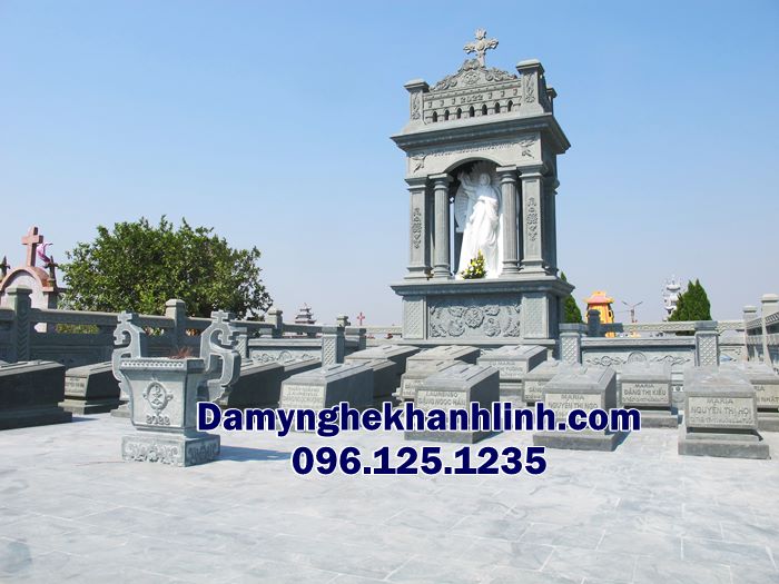 Mẫu khu lăng mộ đá dòng họ đẹp thiết kế hiện đại