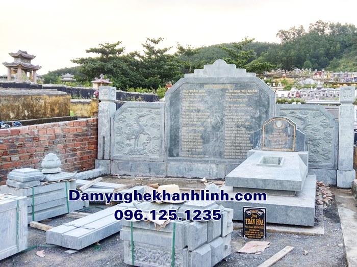 Mẫu khu lăng mộ đá dòng họ đẹp tối giản