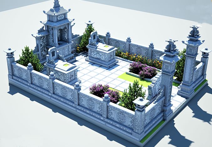 Phối cảnh 3D khu lăng mộ gia đình